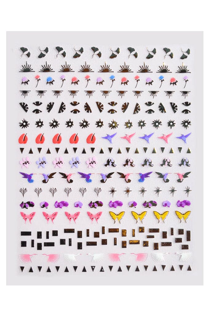 Nail Art Stickers - Bohemia - Noctex - Deco Miami art nouveau, butterfly, california, Cruelty free, Faire, fan, floral, flower, gold, iris, leaf, Made in USA/Canada, nails, sparkle, starburst