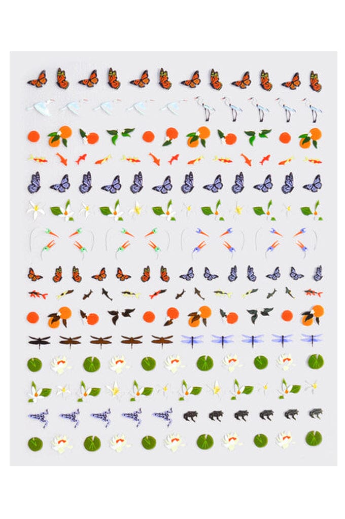 Nail Art Stickers - Lily Pond - Noctex - Deco Miami butterfly, california, citrus, crane, Cruelty free, dragon fly, Faire, fruit, gold fish, heron, lily pad, lily pond, Made in USA/Canada, na
