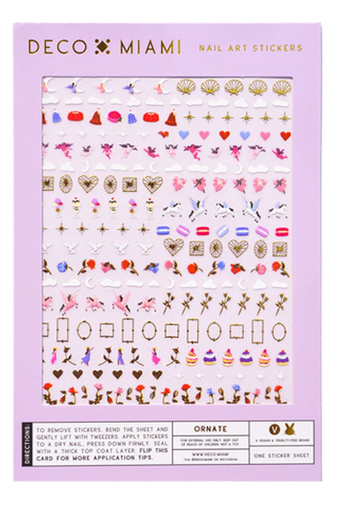 Nail Art Stickers - Ornate - Noctex - Deco Miami cake, california, cherub, cloud, Cruelty free, cupcake, Faire, flying horse, frame, fruit cake, gold, heart, jello cake, love, macaron, Made i