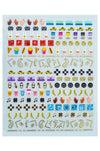 Nail Art Stickers - TAXI! (NYC) - Noctex - Deco Miami Andy Warhol, banana, california, checkered, checkers, coffee, Cruelty free, Faire, fish, hands, hot dog, Made in USA/Canada, metro card, 