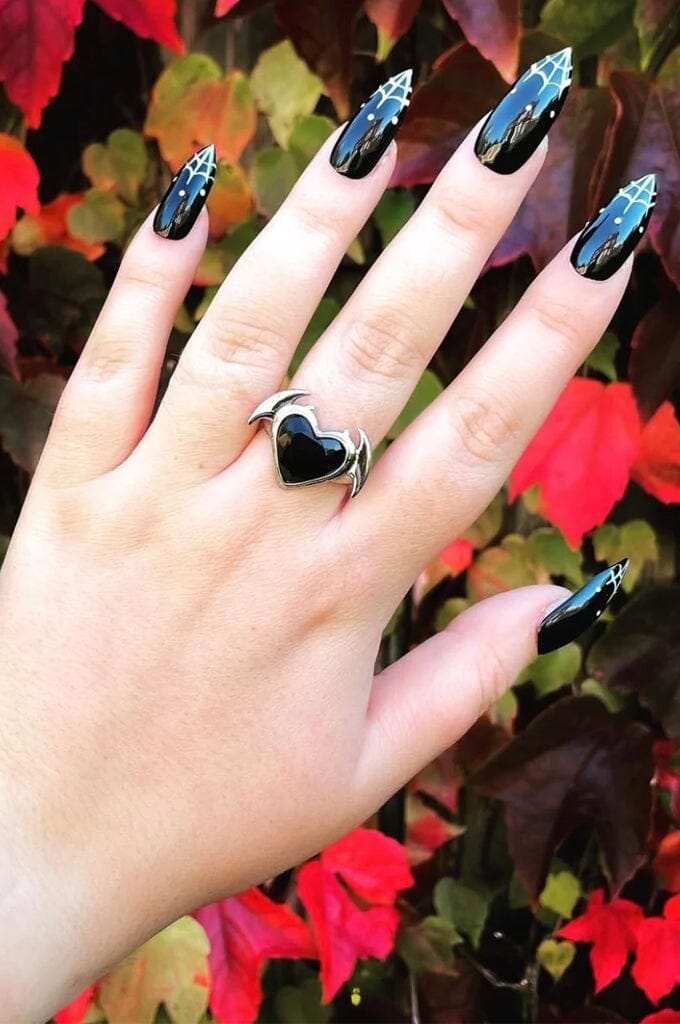 Nocturnal Succubus Ring - Noctex - Mysticum Luna 2022, Accessories, accessory, Bat Wings Black Gem Gothic, california, Faire, halloween Rings