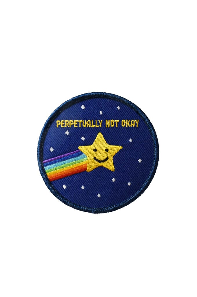 Perpetually Not Okay Embroidered Patch (3" wide) - Noctex - Retrograde Supply Co. Faire Patches