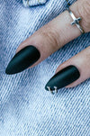 Pierced Up - Press On Nails - Noctex - Rave Nailz Black, black nails, california, Faire, nails, punk Nails