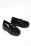 PJ Black Patent Platform Loafers FOOTWEAR Stella Shoes 
