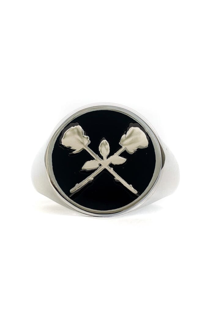 Sephira Signet Rose Ring - Noctex - Mysticum Luna 2022, Accessories, accessory, california, Crossed Roses Gothic Jewellery, Faire Rings