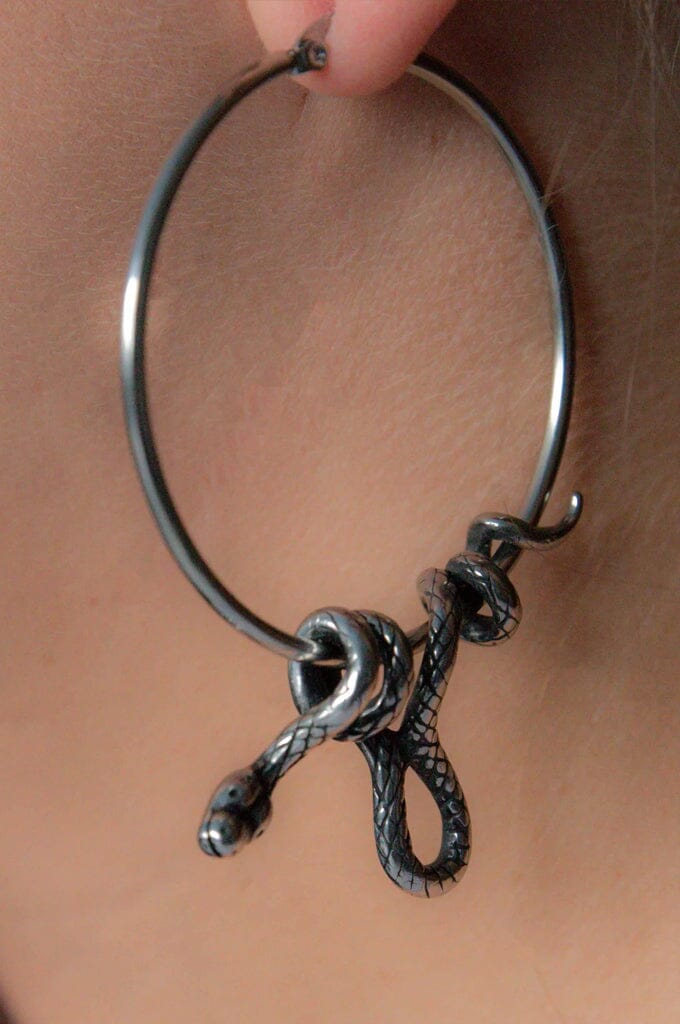 Serpent's Lair Snake Hoops - Noctex - Mysticum Luna 2022, Accessories, accessory, california, Faire Earrings
