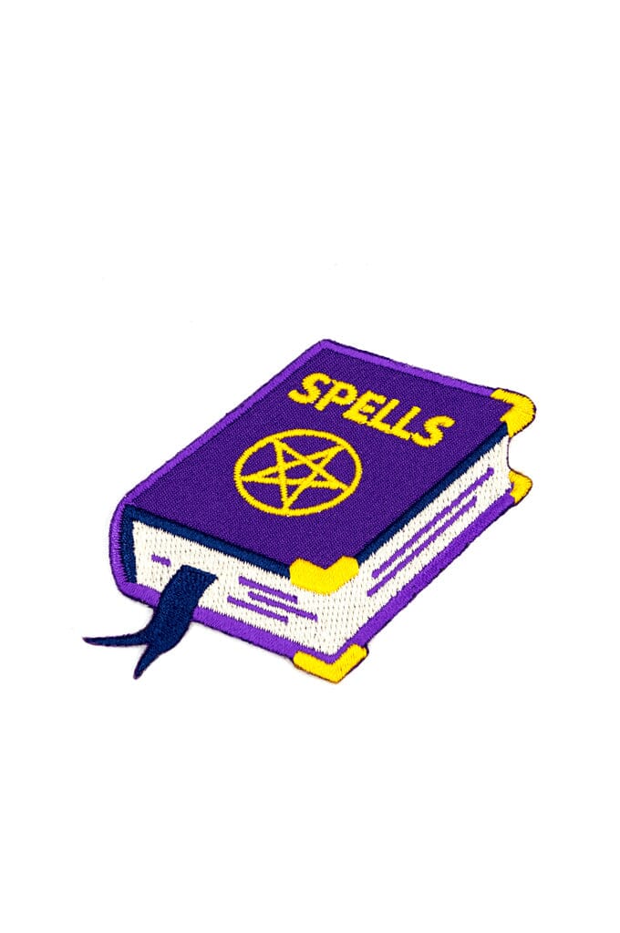Spell Book Embroidered Iron-On Patch (2.5" wide) - Noctex - These Are Things Faire, gothic, spell Patches
