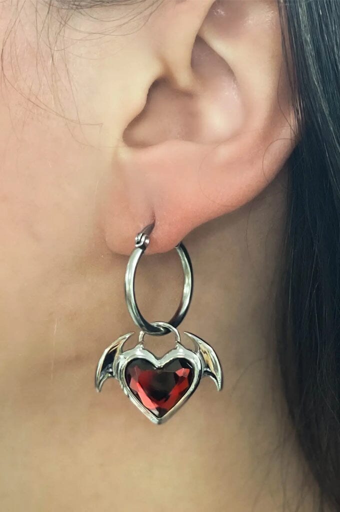 Succubus Hoops - Noctex - Mysticum Luna 2022, Accessories, accessory, Bat Wing Demon Gothic Jewellery, california, Faire, halloween Earrings