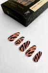 The Untamed Tiger - Press On Nails - Noctex - Rave Nailz animal print, Brown, Faire, neutral, nudes, zebra Nails