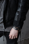 Leather And Steel Cuff 081 - Noctex - WILDHORN goth aesthetic, sale20 Bracelet