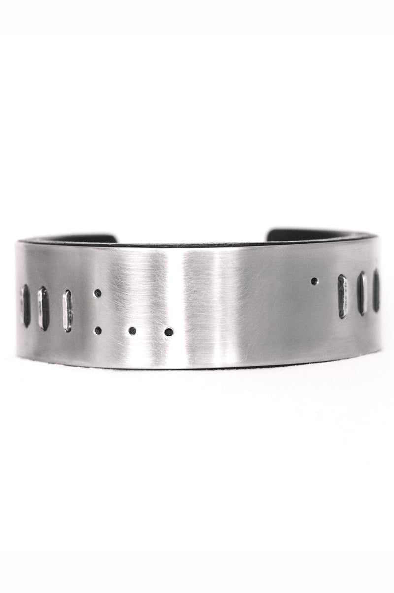 Leather And Steel Cuff 081 - Noctex - WILDHORN goth aesthetic, sale20 Bracelet