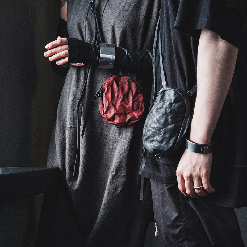 Leather And Steel Cuff 081 - Noctex - WILDHORN goth aesthetic, sale20 Bracelet