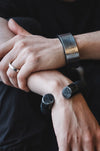Leather And Steel Cuff 081 - Noctex - WILDHORN goth aesthetic, sale20 Bracelet