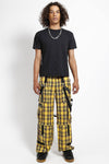 Yellow Plaid Clash Pant - Noctex - Tripp NYC california, FIND, MEDIUM, neon, punk, Tripp NYC, unisex, womens, XS Pants