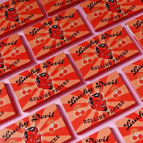 Lucky Devil Rolling Papers- Cherry Flavor - Noctex - A Shop of Things A Shop of Things, Faire, marijuana, paper, papers, tobacco, weed Smoking