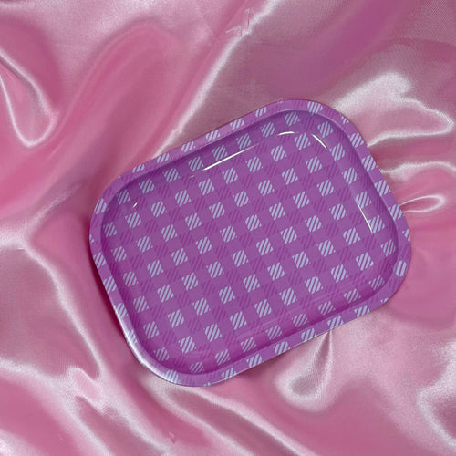 Gingham Trinket/Rolling Tray - Noctex - A Shop of Things Accessories, cannabis, Faire, jewelry, organization, pink, Purple, weed Smoking