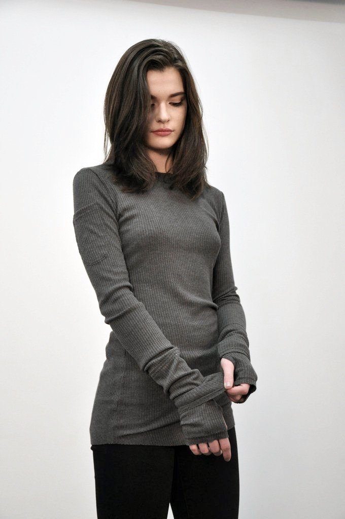 Zoe Longsleeve [XS ONLY] - Noctex - NOCTEX goth clothing, LARGE, long sleeve, long sleeves, longsleeve, longsleeves, Made in USA/Canada, MEDIUM, NOCTEX, S17, SMALL, sustainable fashion brands