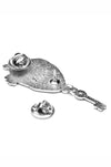 Gothic Anatomical Heart & Key Enamel Pin - in Black & Silver - Noctex - Ectogasm Faire Enamel Pin